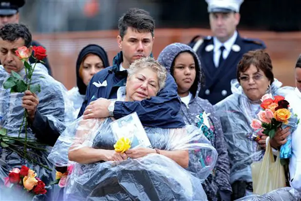 Mourners at Ground Zero